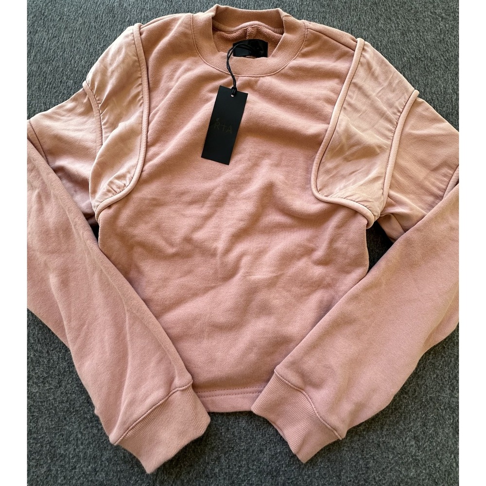 RTA Sweater Womens XS Japanese Fabric Silk Contrast Pullover Crewneck Made USA